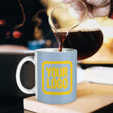 Custom Light Blue Gold Mug