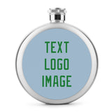 Custom Light Blue Emerald Green Hip Flask