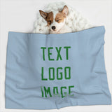 Custom Light Blue Emerald Green Pet Blanket
