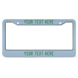 Custom Light Blue Emerald Green License Plate Frame