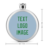 Custom Light Blue Emerald Green Hip Flask