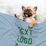 Custom Light Blue Emerald Green Pet Blanket