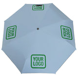 Custom Light Blue Emerald Green Automatic Umbrella
