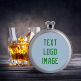 Custom Light Blue Emerald Green Hip Flask