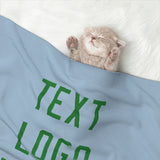 Custom Light Blue Emerald Green Pet Blanket
