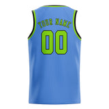 Custom Light Blue & Emerald Green Colors Design Sports Basketball Jersey