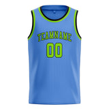 Custom Light Blue & Emerald Green Colors Design Sports Basketball Jersey