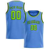 Custom Light Blue & Emerald Green Colors Design Sports Basketball Jersey
