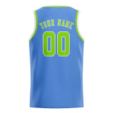Custom Light Blue & Emerald Green Colors Design Sports Basketball Jersey