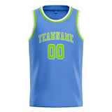 Custom Light Blue & Emerald Green Colors Design Sports Basketball Jersey