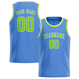 Custom Light Blue & Emerald Green Colors Design Sports Basketball Jersey