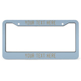 Custom Light Blue Light Khaki License Plate Frame
