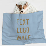 Custom Light Blue Light Khaki Pet Blanket