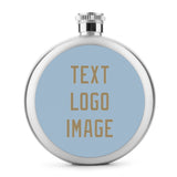 Custom Light Blue Light Khaki Hip Flask