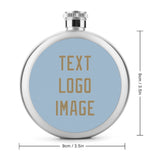 Custom Light Blue Light Khaki Hip Flask