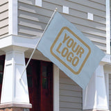Custom Light Blue Light Khaki Flag