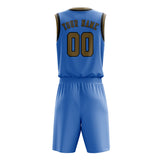 Custom Light Blue Light Khaki Basketball Set