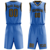 Custom Light Blue Light Khaki Basketball Set