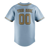 Custom Light Blue & Light Khaki Colors Design Sports Baseball Jersey