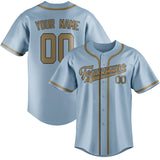 Custom Light Blue & Light Khaki Colors Design Sports Baseball Jersey