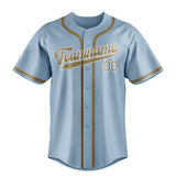 Custom Light Blue & Light Khaki Colors Design Sports Baseball Jersey