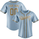 Custom Light Blue & Light Khaki Colors Design Sports Baseball Jersey