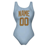 Custom Light Blue Khaki Swimsuit