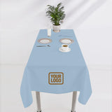 Custom Light Blue Light Khaki Square Table Cloth