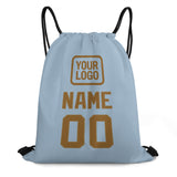 Custom Light Blue Khaki Drawstring Bag