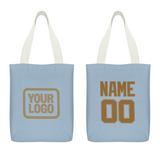 Custom Light Blue Khaki Canvas Tote Bag