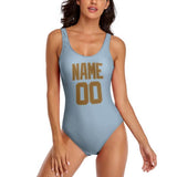 Custom Light Blue Khaki Swimsuit
