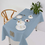 Custom Light Blue Light Khaki Square Table Cloth