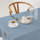 Custom Light Blue Light Khaki Square Table Cloth