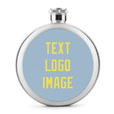 Custom Light Blue Light Yellow Hip Flask