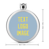 Custom Light Blue Light Yellow Hip Flask