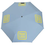 Custom Light Blue Light Yellow Automatic Umbrella