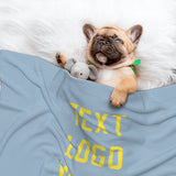 Custom Light Blue Light Yellow Pet Blanket