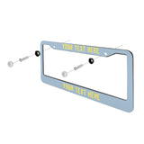Custom Light Blue Light Yellow License Plate Frame