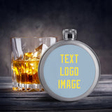 Custom Light Blue Light Yellow Hip Flask