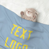 Custom Light Blue Light Yellow Pet Blanket