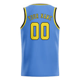 Custom Light Blue & Light Yellow Colors Design Sports Basketball Jersey