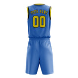 Custom Light Blue Light Yellow Basketball Set