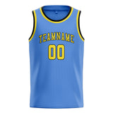 Custom Light Blue & Light Yellow Colors Design Sports Basketball Jersey