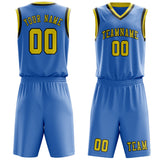 Custom Light Blue Light Yellow Basketball Set