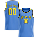 Custom Light Blue & Light Yellow Colors Design Sports Basketball Jersey