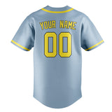 Custom Light Blue & Light Yellow Colors Design Sports Baseball Jersey