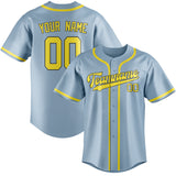Custom Light Blue & Light Yellow Colors Design Sports Baseball Jersey