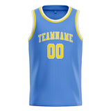 Custom Light Blue & Light Yellow Colors Design Sports Basketball Jersey