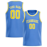 Custom Light Blue & Light Yellow Colors Design Sports Basketball Jersey