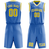 Custom Light Blue Light Yellow Basketball Set